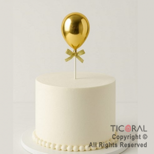 CAKE TOPPER GLOBO ORO  X 1